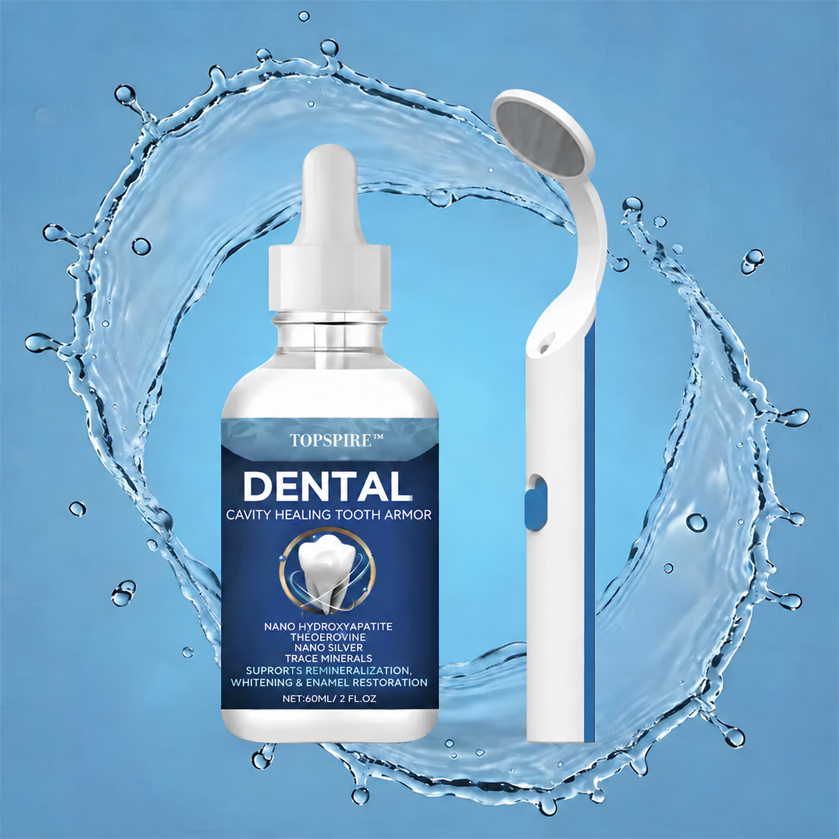 TOPSPIRE™ Advanced Enamel Repair & Whitening Kit (Includes Free LED Mirror)