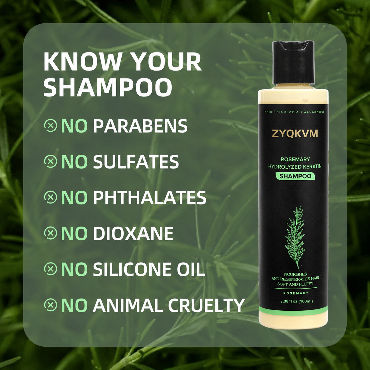 🌿ZYQKVM® Organic Rosemary Hair Growth Shampoo-🔥LAST DAY 50% OFF