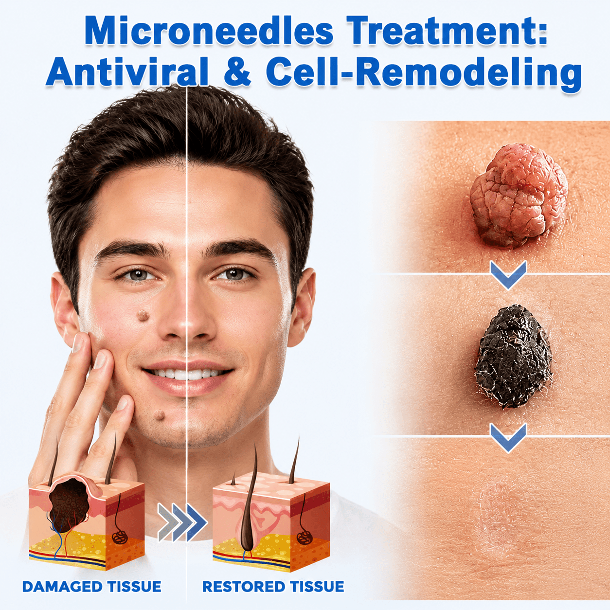 ✨LOVEHERWM®2-in-1 Microneedle & Hydrocolloid Patch🍀| Removes Raised Moles, Acne, Flat Warts & Skin Tags | Helps Improve Wrinkles, Scars & Blemishes | Invisible Patches for Face & Body - Loveherwm